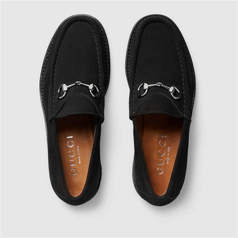 gucci loafers black mens|gucci men's suede loafers.